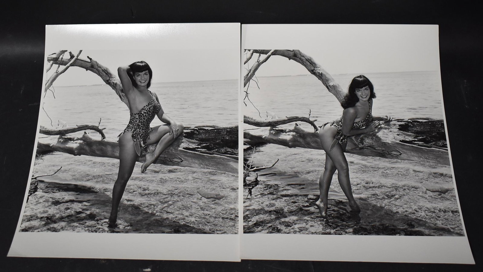 Bettie Page Era Eric Kroll Photos: (2) 8x10 Double Stock All Stamped on Back Bunny Yeager Represented by Eric Kroll