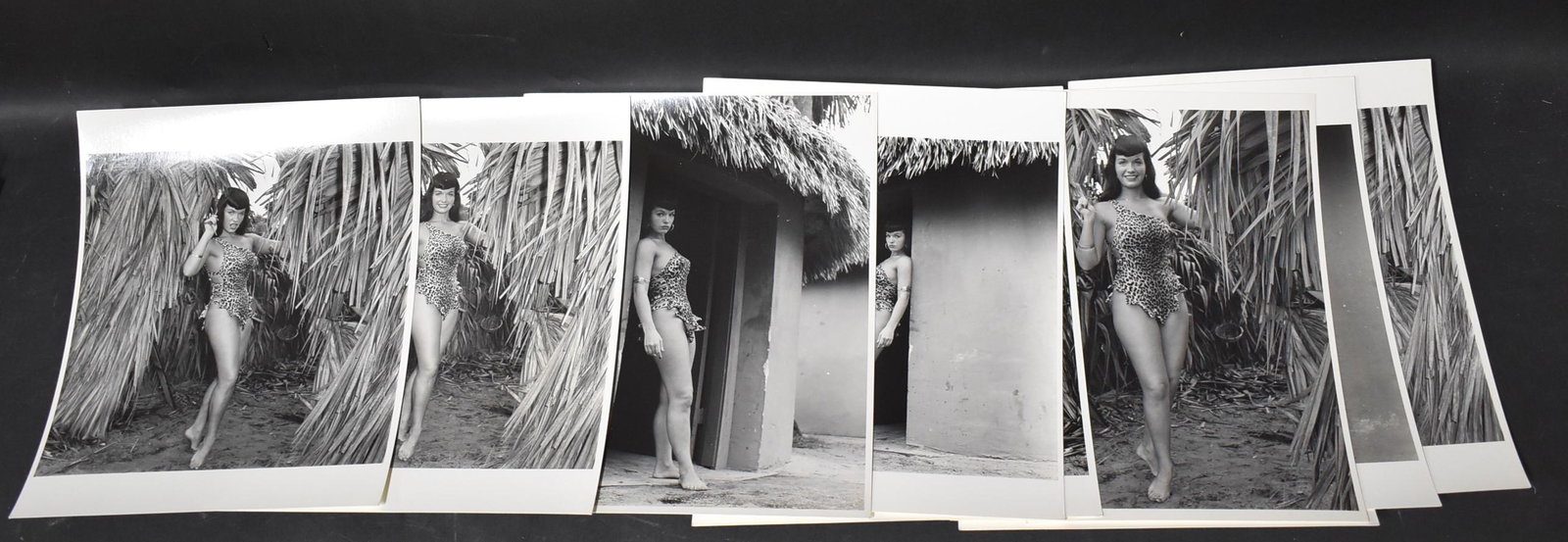 Bettie Page Era Eric Kroll Photos: (10) 8x10 Double stock All Stamped on Back Bunny Yeager Represented by Eric Kroll