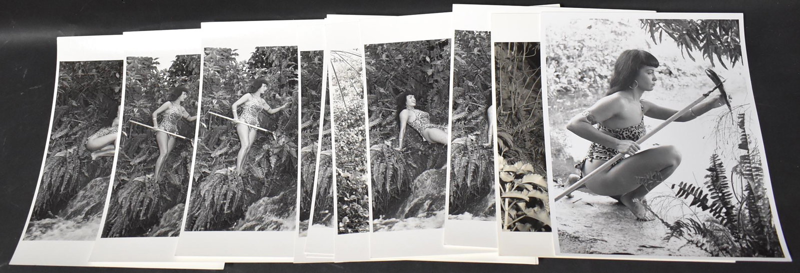 Bettie Page Era Eric Kroll Photos: (12) 8x10 Double stock (1) Not Stamped Bunny Yeager Represented by Eric Kroll