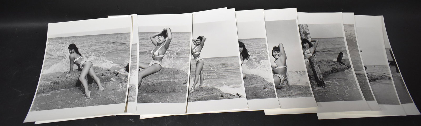 Bettie Page Era Eric Kroll Photos: (11) 8x10 Double Stock Stamped on Back Bunny Yeager Represented by Eric Kroll