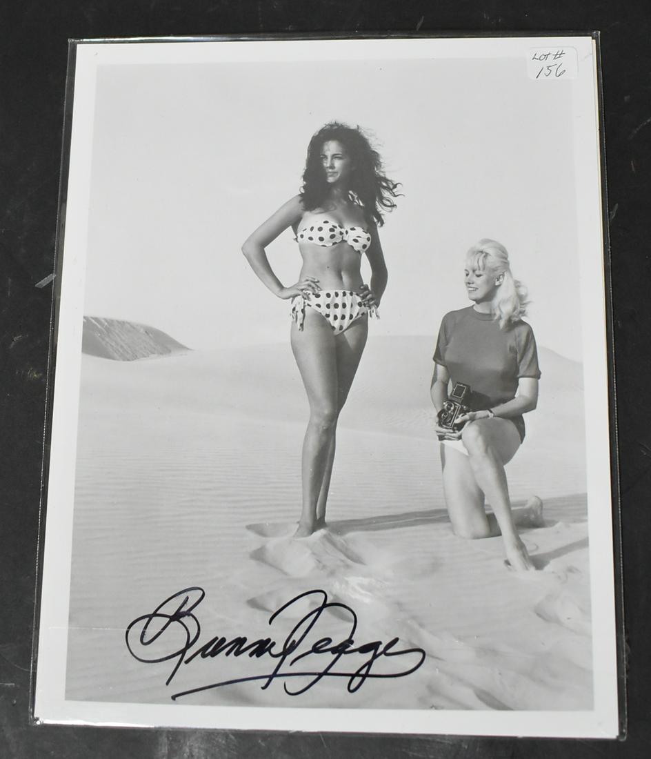 Bunny Yeager With Unidentified Model on Beach: (1) 8x10 Double Stock Signed Bunny Yeager