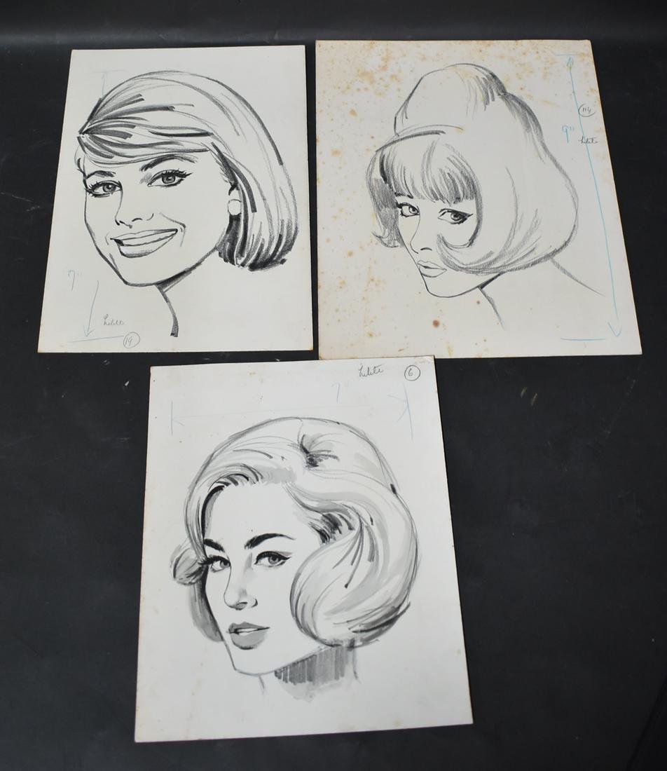 Tony Floreani Original Illustrations: Tony Floreani Illustration For The Book " The Human Figure " Authors Tony Floreani & Bunny Yeager (3) Illustrations Of Glamor Girl Portraits