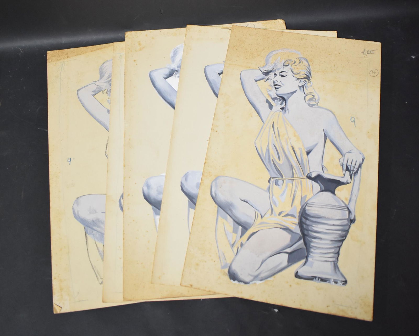 Tony Floreani Original Illustration: illustration For the Book "The Human Figure" Authors Tony Floreani & Bunny Yeager (5) Illustrations of All The Same Classical Woman