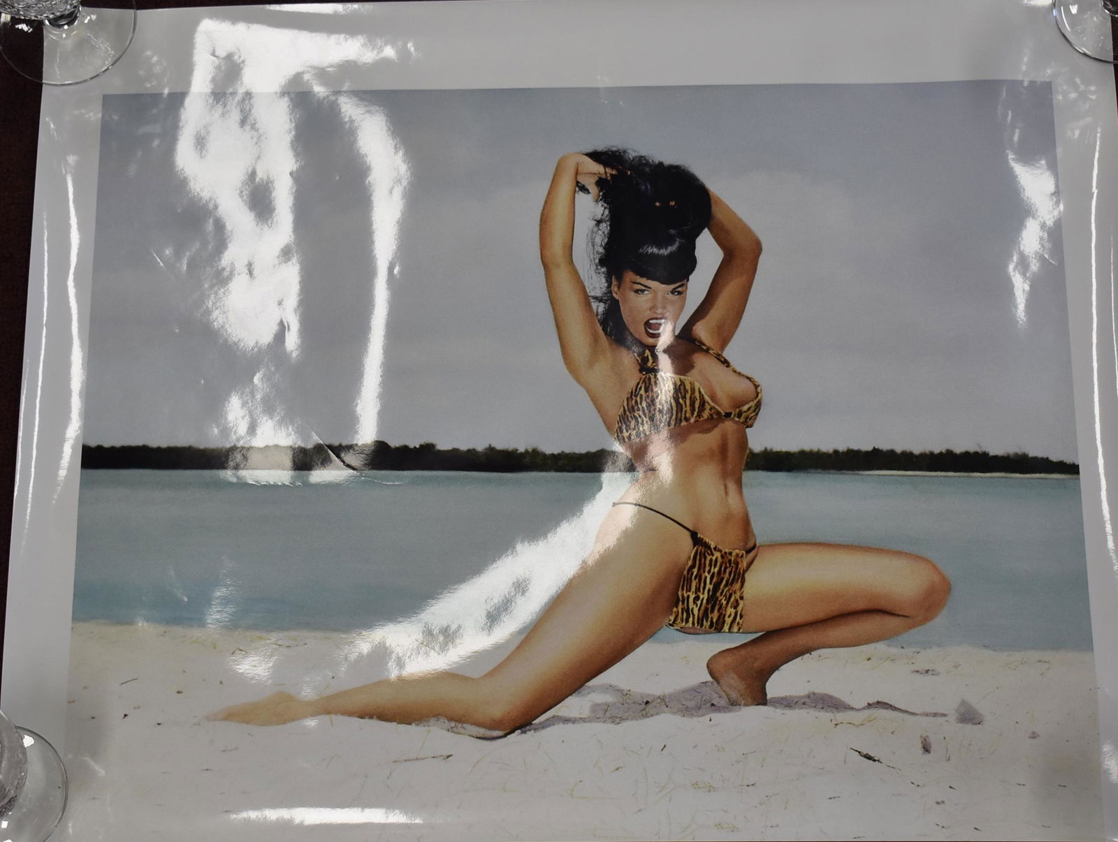 (1) Bettie Page Poster: 22x18 Bettie on Beach Photos by Bunny Yeager