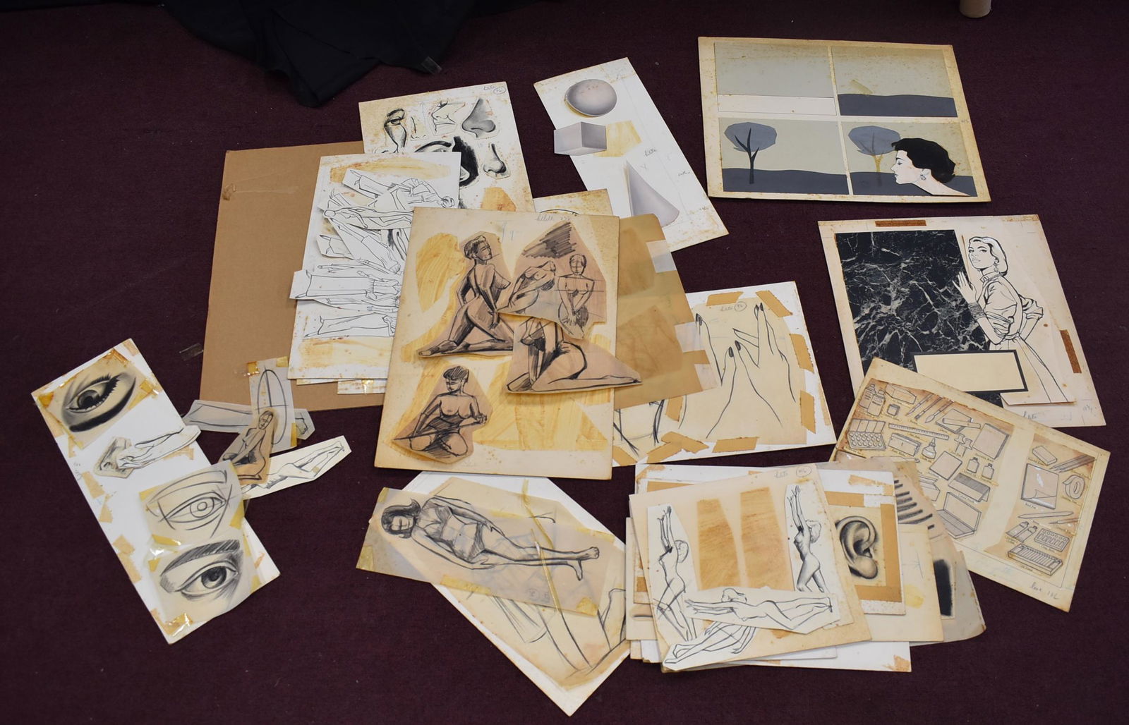 Original Illustrations By Tony Floreani .(19): Original Artwork By Tony Floreani Instructional Drawings. Created For The Book "Drawings The Human Figure" by Bunny Yeager and Tony Fioreani. Nineteen in the lot . Various sizes.