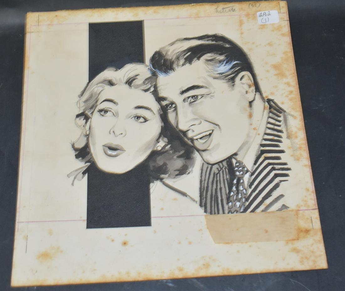 (1) Original Illustration By Tony Floreani: Original Artwork Of Man And Woman Portrait. By Tony Floreani Instructional Drawings. Created For The Book "Drawings The Human Figure"