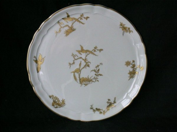LIMOGES PORCELAIN PLATTER: gilt decorations on white, marked L. Bernardaud & Co., B & C Limoges France
