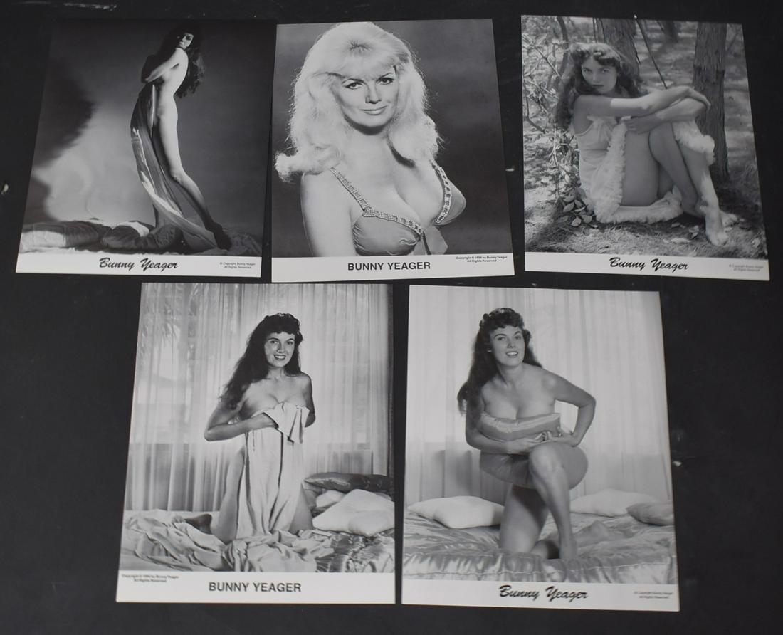 Bunny Yeager Photographs (5): Self portraits. Only one blonde, the remaining four with brunette hair. All 8 x 10