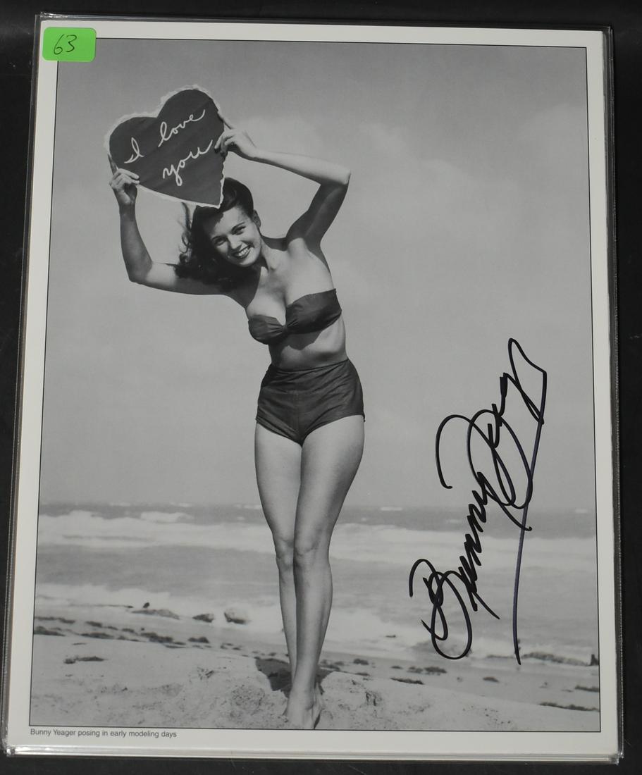 Sgd. Bunny Yeager Photo: Bunny in her early modeling days. Sgd BY in sharpie. 10 x 8.