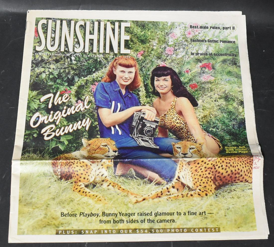 All Color Magazine Bunny Yeager (1): Sunshine The Sunday Magazine of The Sun Sentinel May 24, 1998 Before Playboy Bunny Yeager Raised Glamor To a Fine Art From Both Sides Of Camera