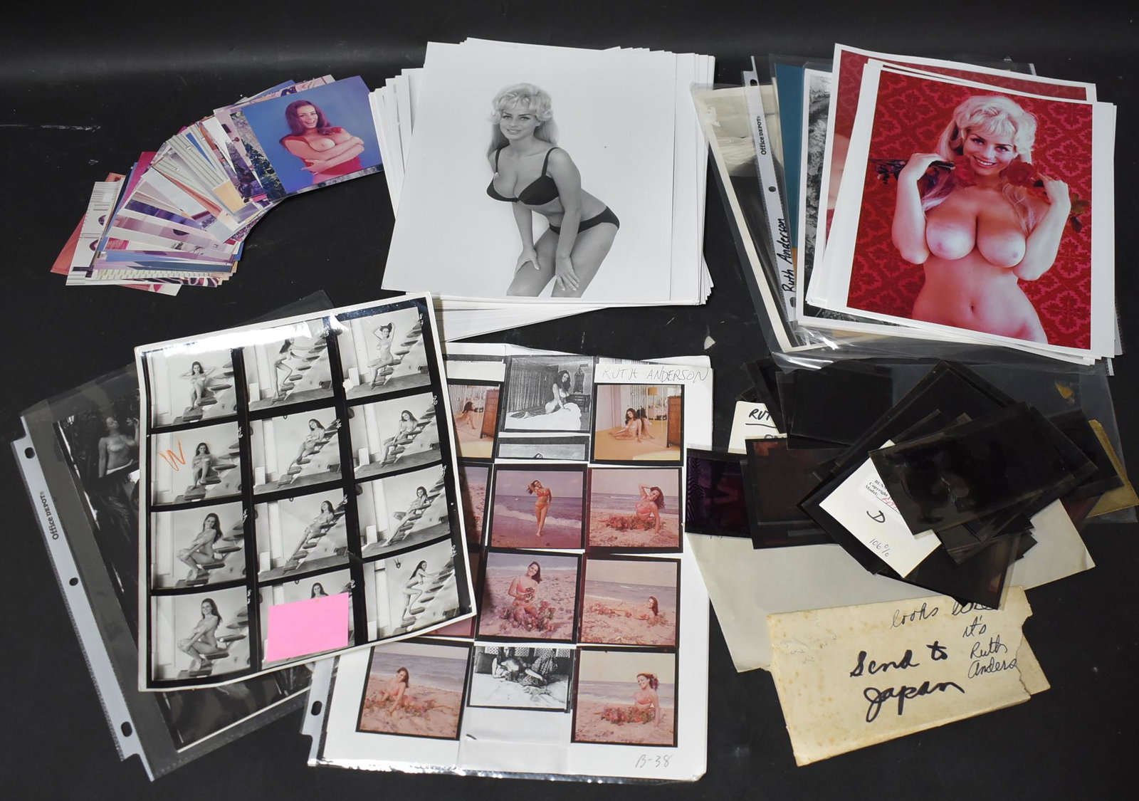 Bunny Yeager Model File Ruth Anderson (100+): Collection of everything. 8x10 & 4 x 4 images, contact sheet negatives. Great opportunity for collectors.