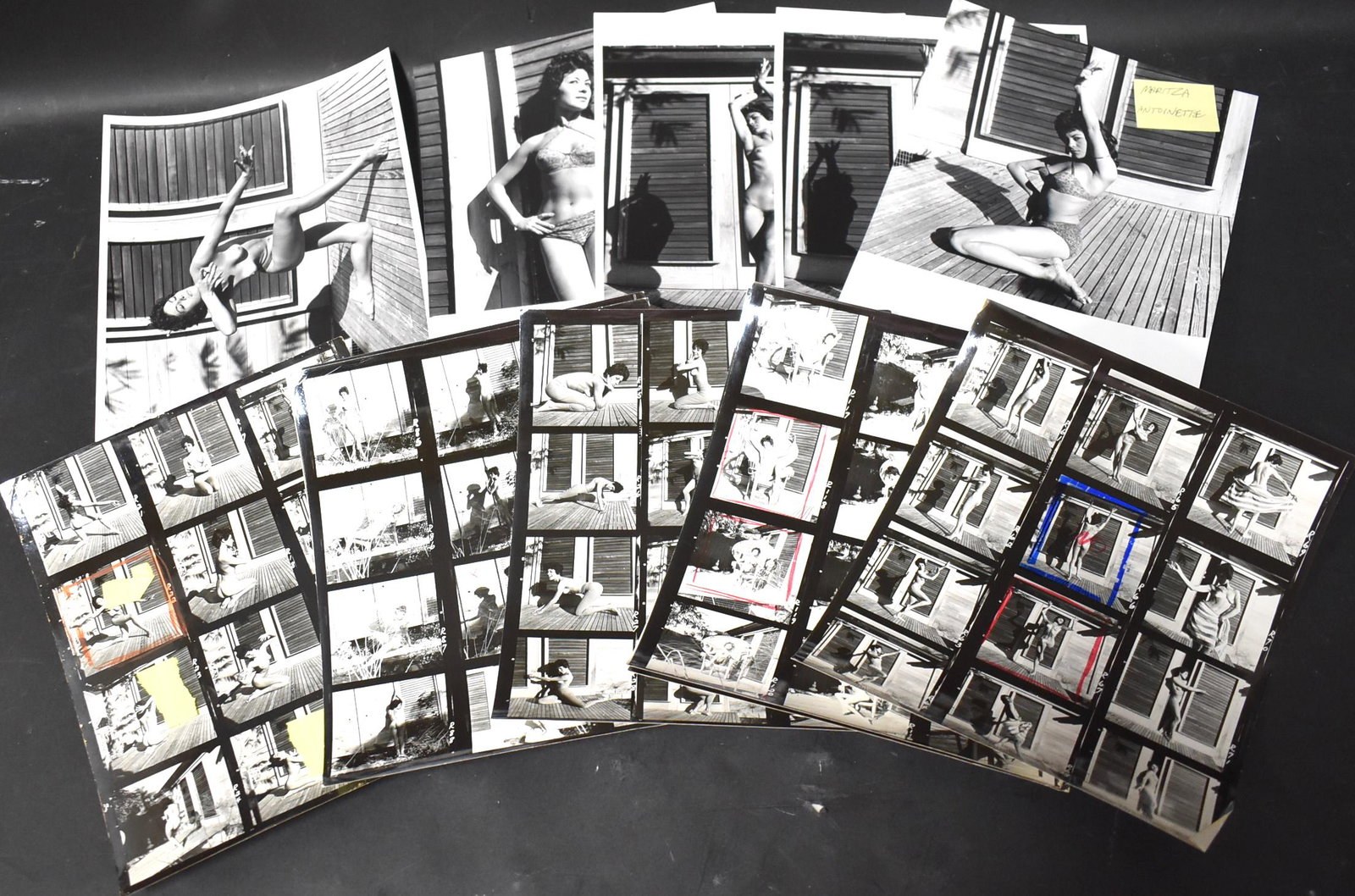 Bunny Yeager Model File Maritza Antoinette (100+): 1950s. Includes contact Sheets, 10 x 8 images, sgd. model release.