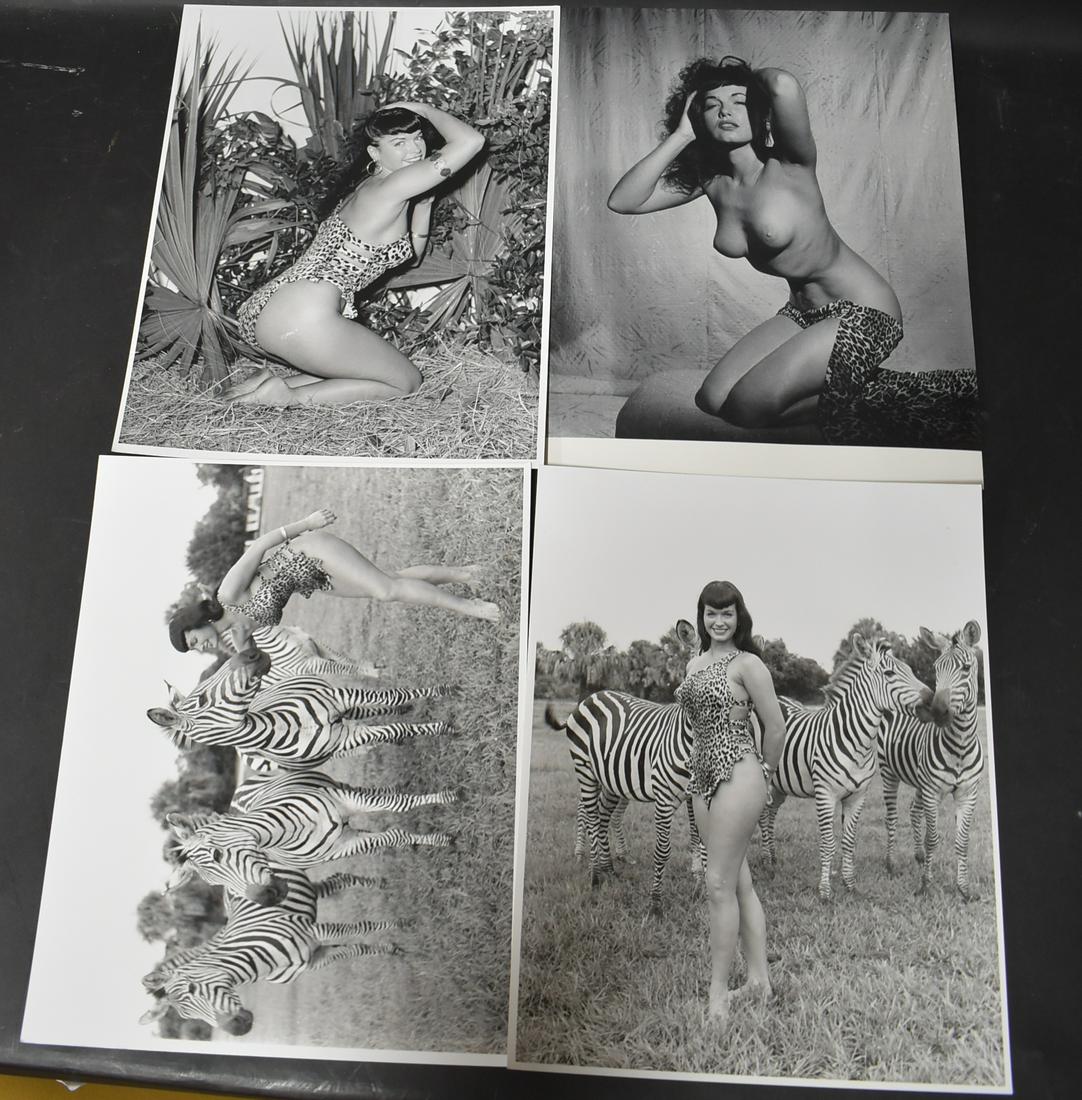 Large Photos Bettie Page (4): .11x14 Double Stock Bettie Page With Zebras in Jungle Land Photographer Bunny Yeager
