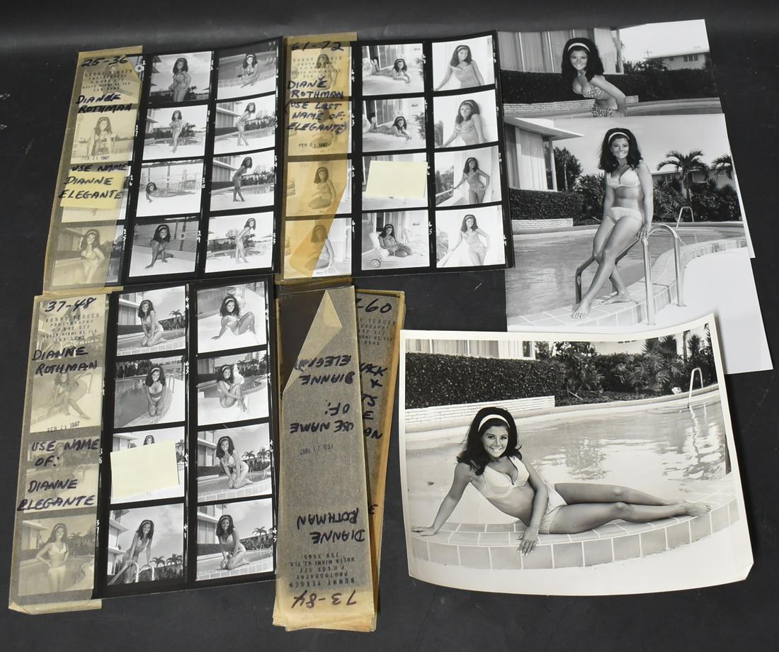 Contact Sheets Model Dianne Elegante Real Name Diane: 5 Complete Contact Sheets And Negatives Also With (2) 8x10 Double Stock Photos by Bunny Yeager 1967