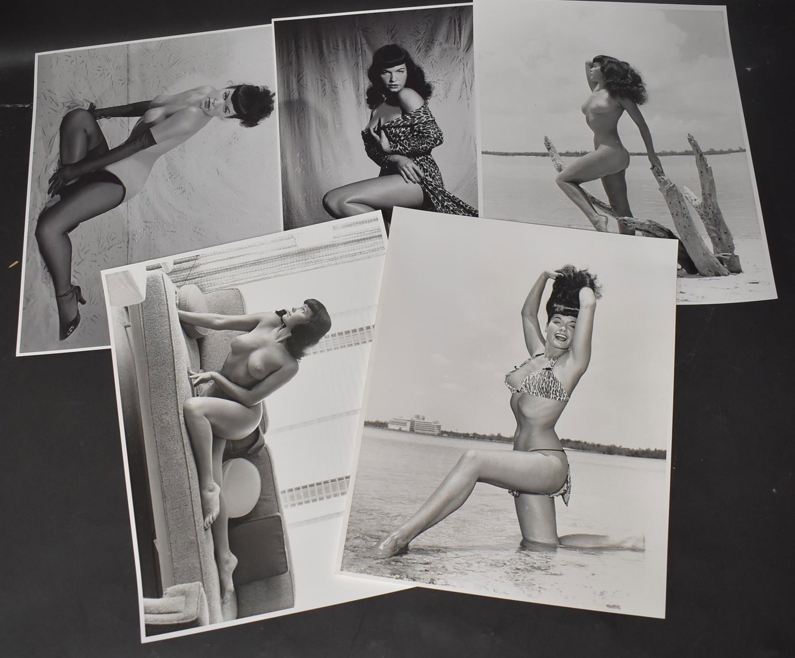 Bettie Page Photos: (5)Double Stock Photos of Bettie page all Different Poses By Bunny Yeager Photography