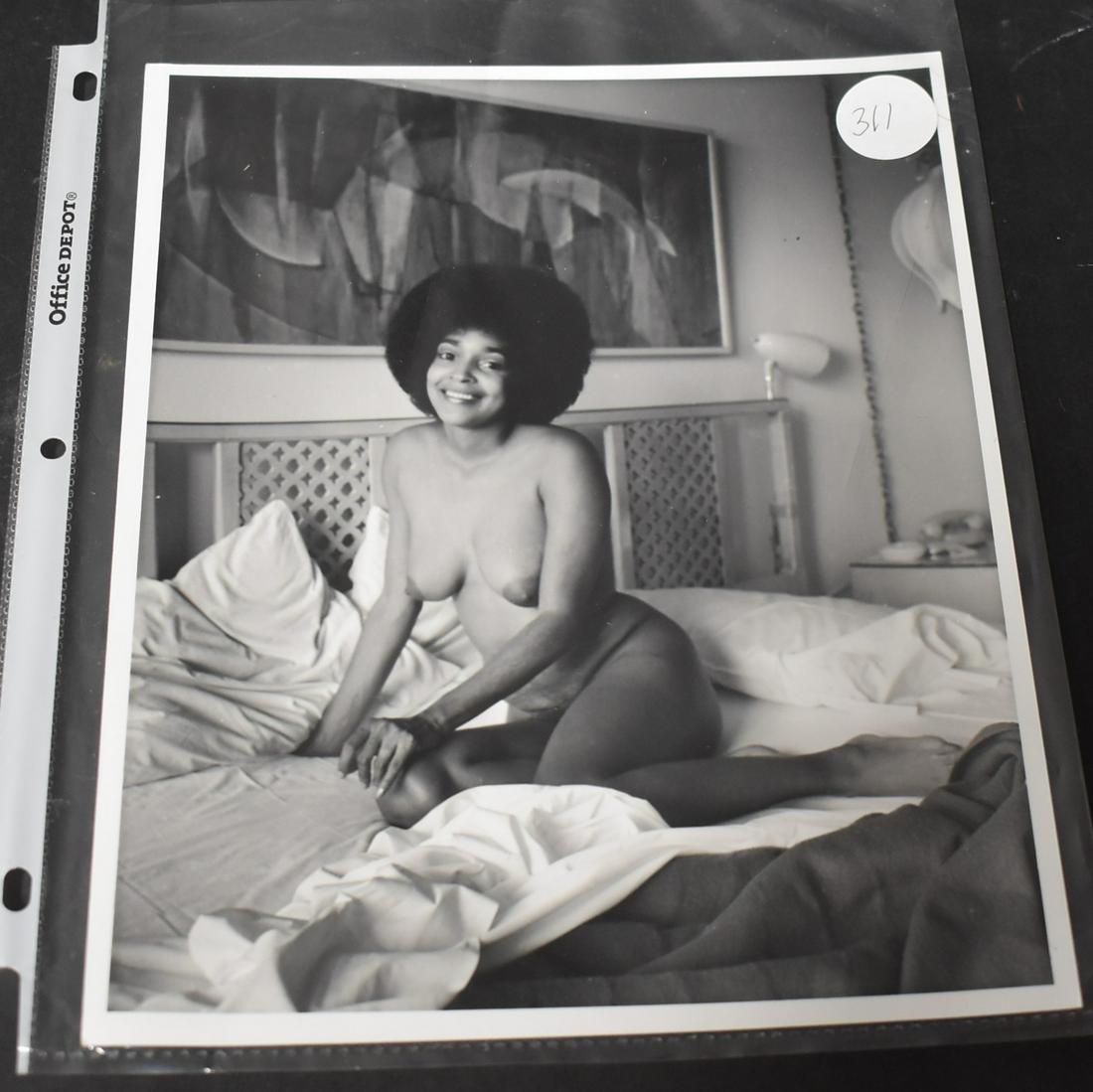 Unknown Model In Photo (1): (1)8x10 Double Stock Sitting on Bed By Bunny Yeager