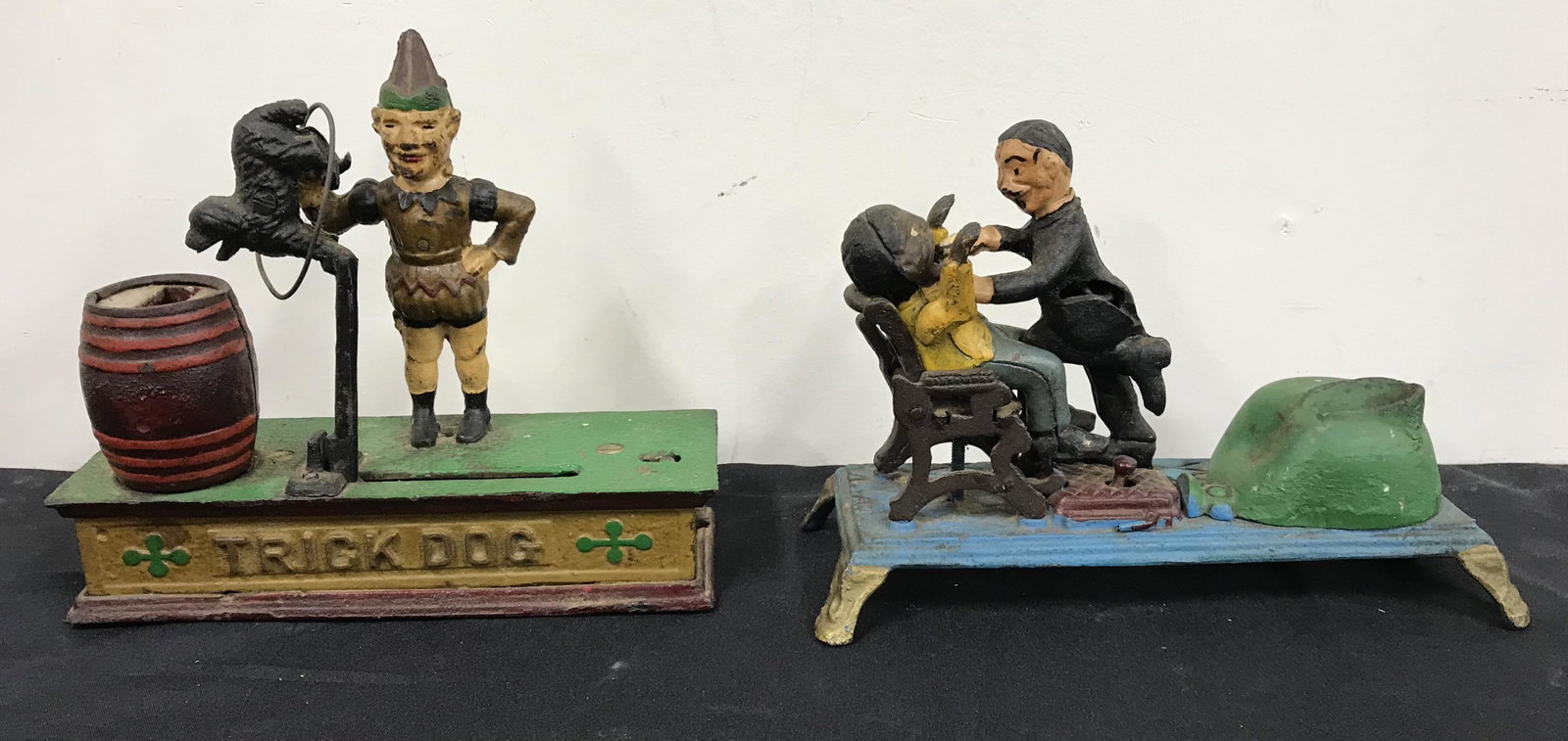 Cast Iron Banks (2): . 7 & 8 inch tall.