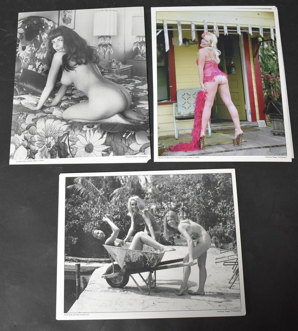 (40) + Bunny Yeager Photos Three Models: 8x10 Double Stock Model Christine Starr 1960's -1970's. Bambi The Mermaid Entertainer Taken In 2009 .& Nude Girls Like To Have Fun Unknown Models. By Bunny Yeager Photography.