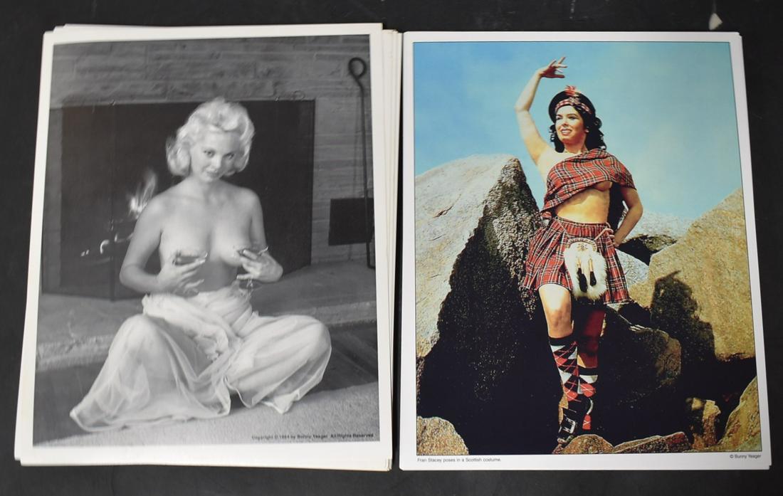 (50) + Photos Two Different Models: 8x10 Double Stock Model Lisa Winters B&W. & Fran Stacey Color Photo poses in Scottish Costume.By Bunny Yeager Photography