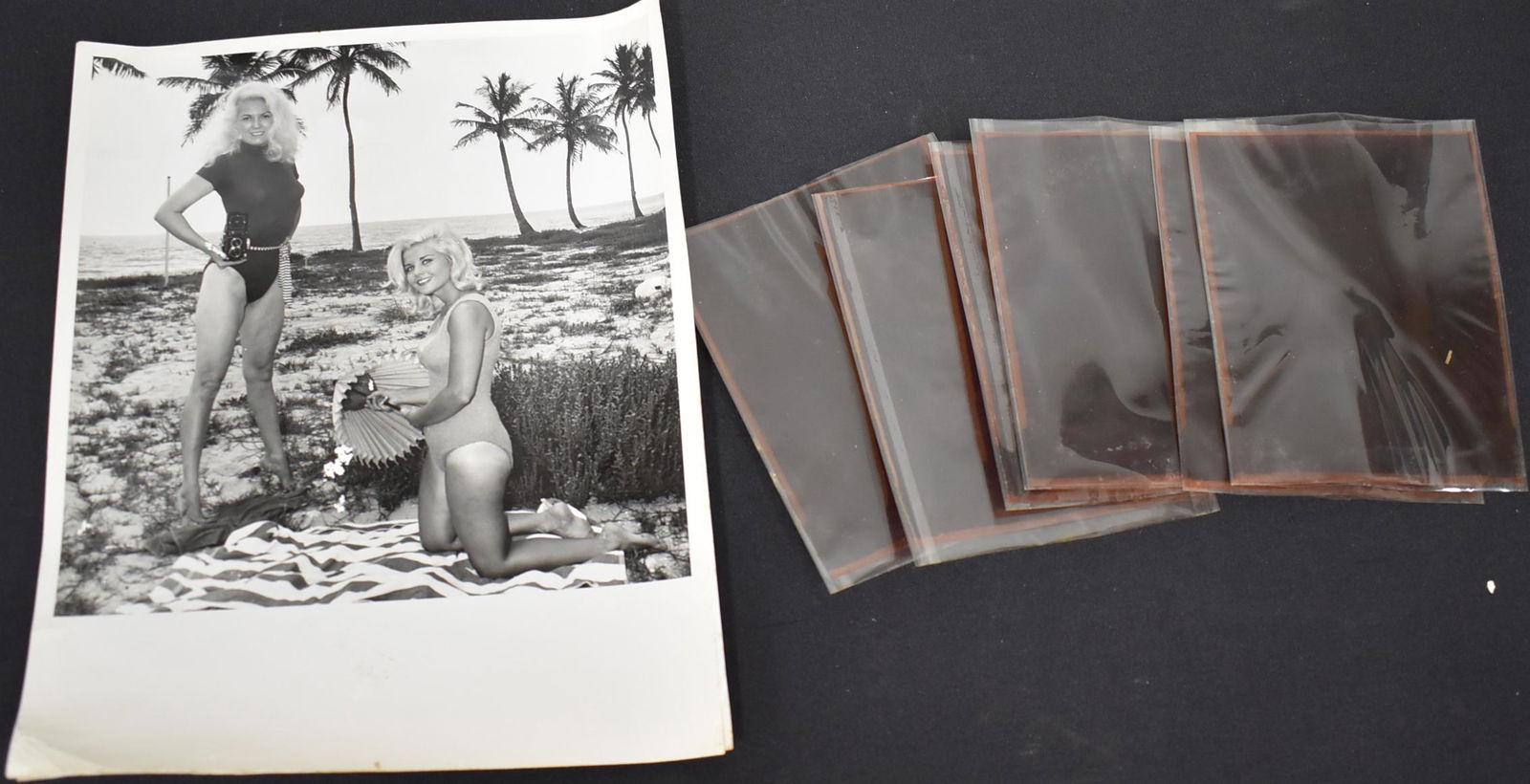 (1) Photo & (7) Colored Negatives . Of Bunny Yeager & (1 of 2)