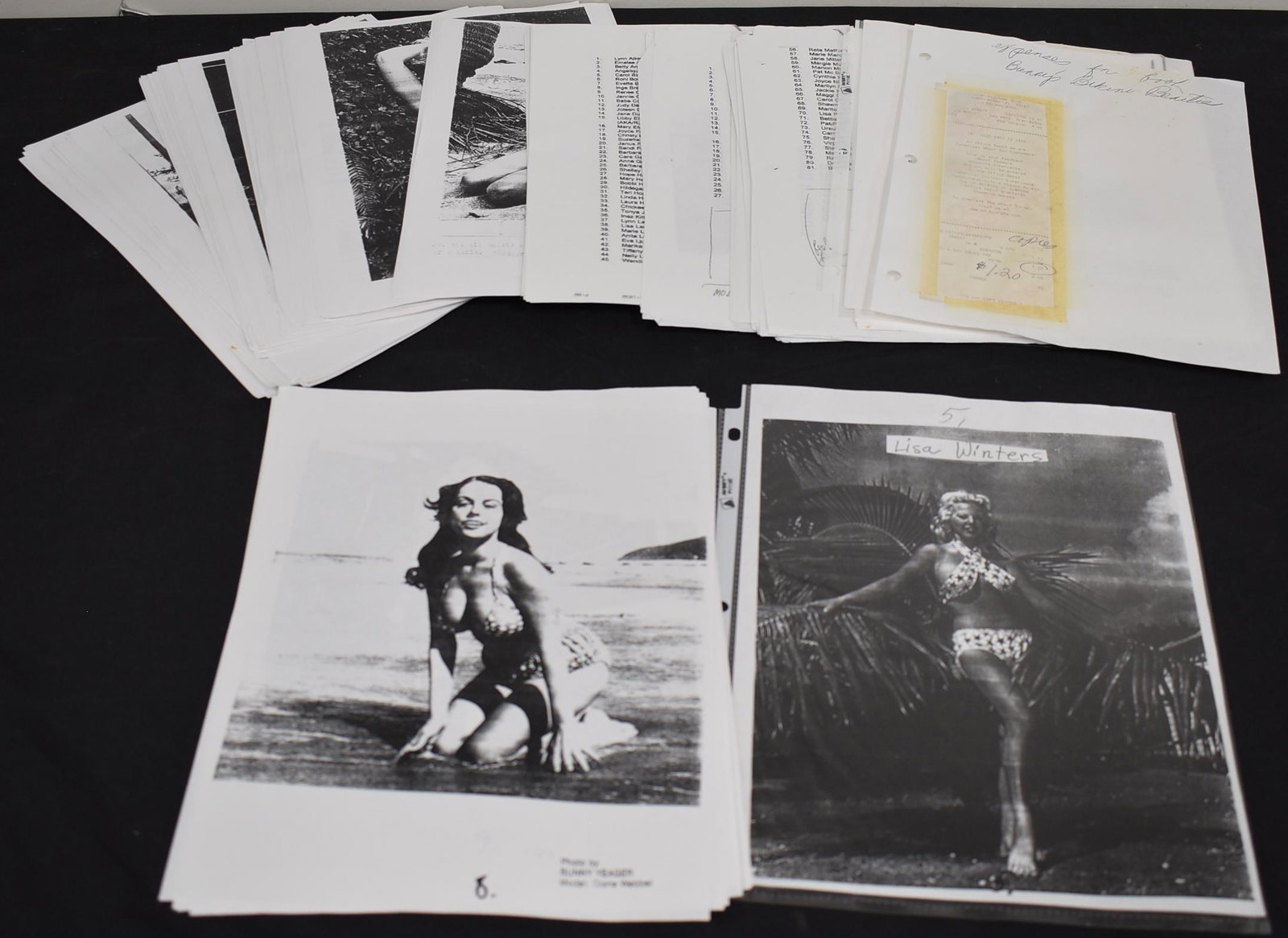 Bunny"s Bikini Beauties: All Copies Of Index Of Book Draft With Copies Of Models