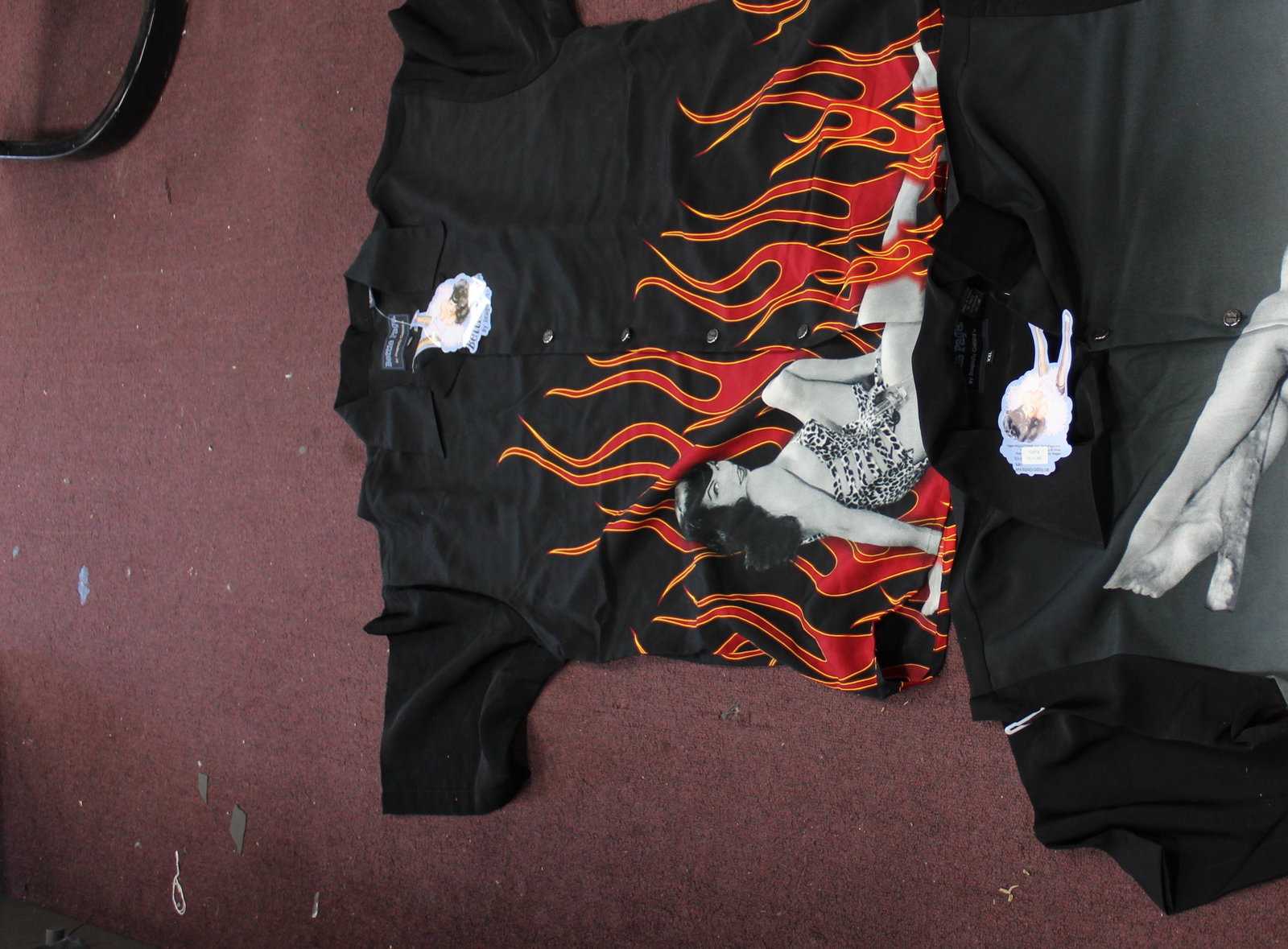 Bettie Page Bowling Shirts (2): Both are XXL. 2 in the lot. Two different designs.