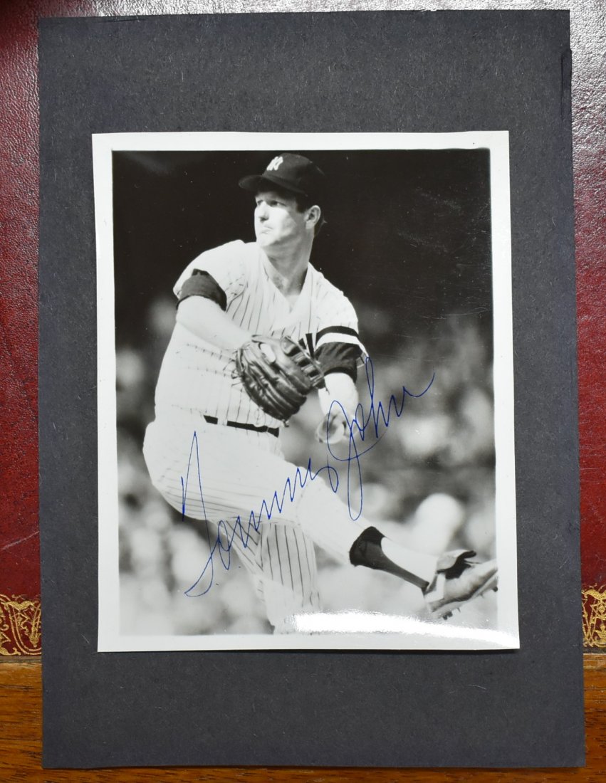 Tommy John Vintage Signed Photo: Photograph Black & White Photo Mounted on Black Paper Suitable For Framing 5 x 7