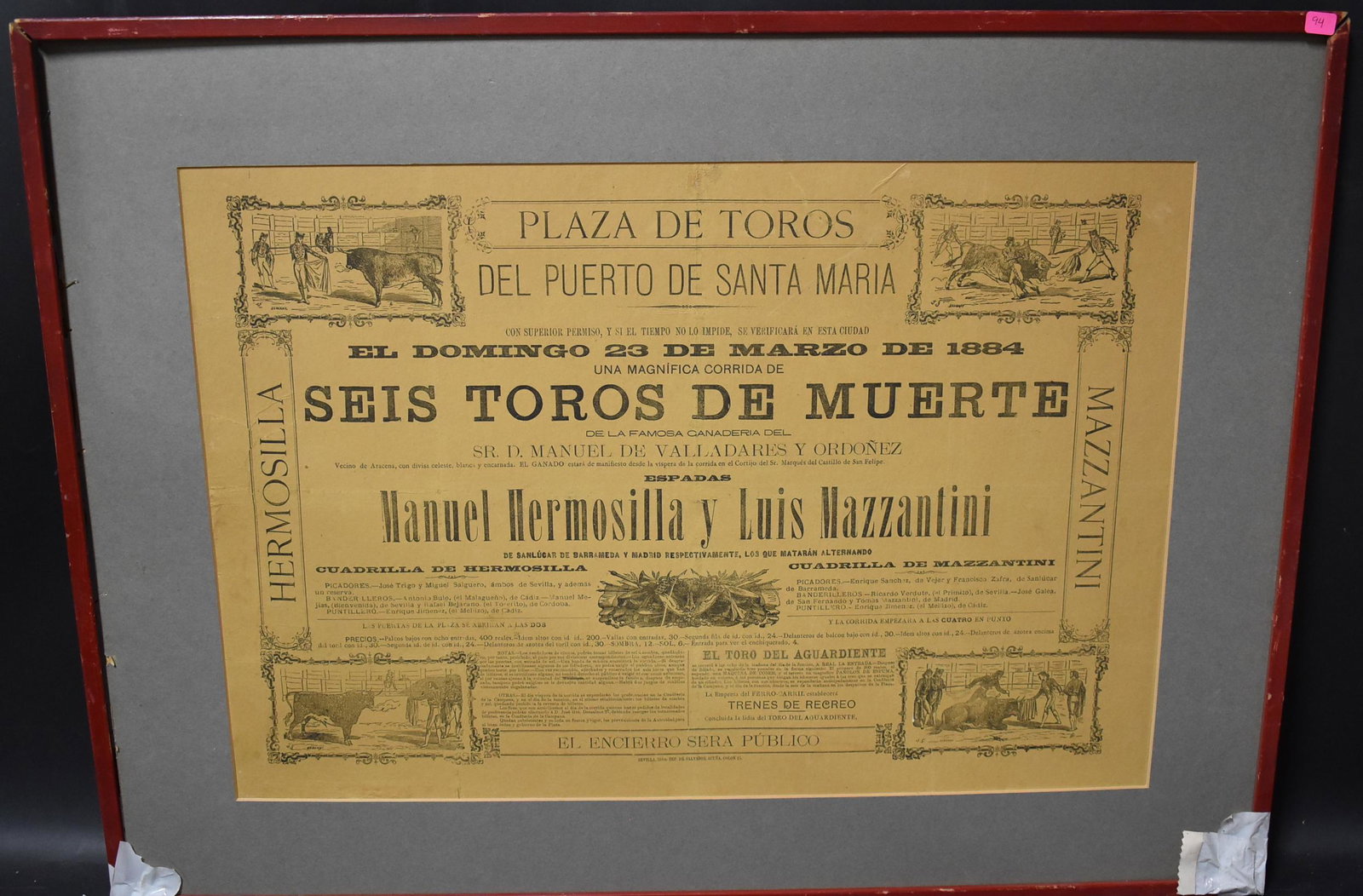 Antique Plaza de Toros Newspaper: Spanish newspaper front page. Image is 16 x 23. Condition commensurate with age.