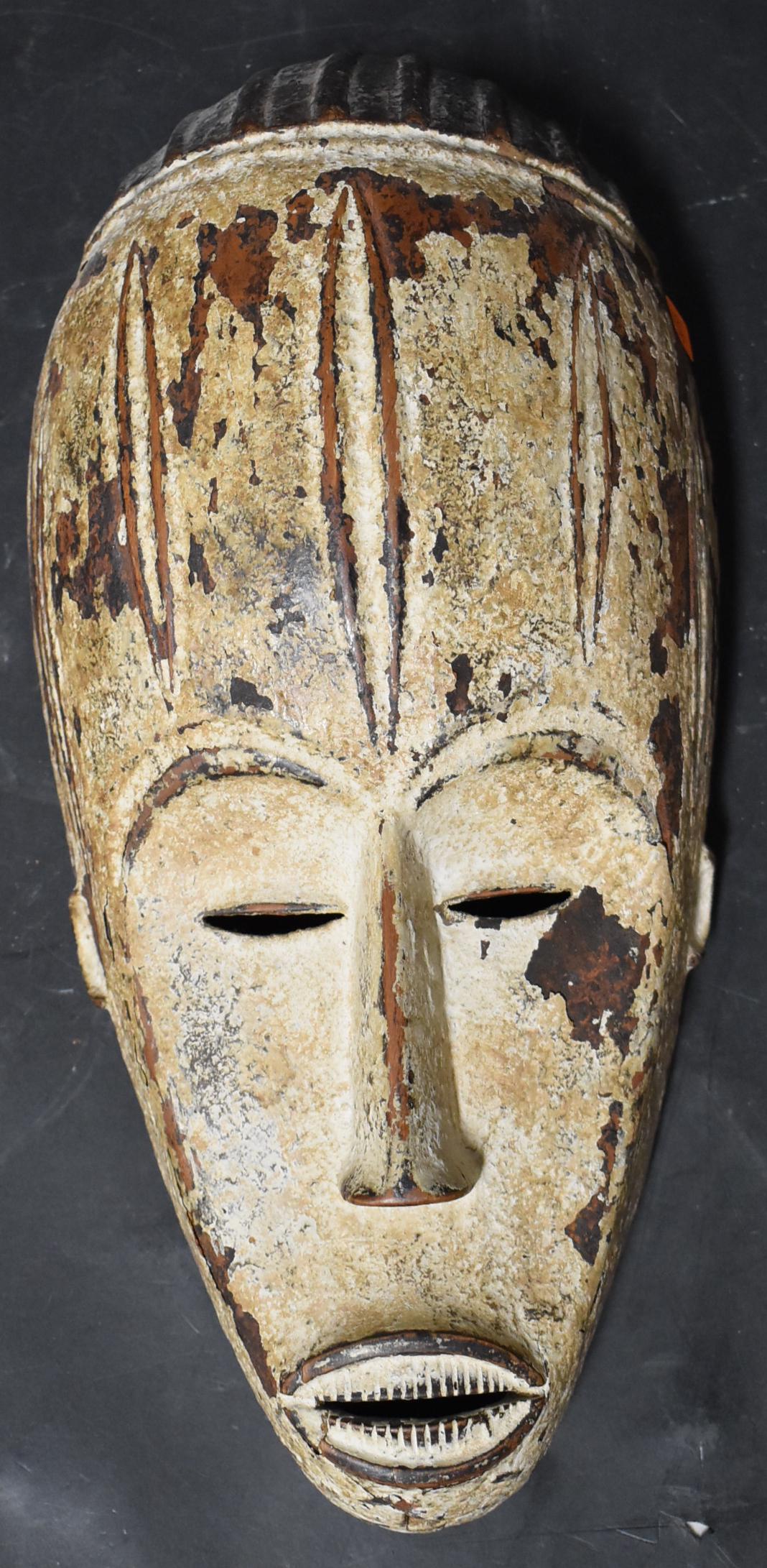 African Carved Painted Wood Mask (1 of 3)