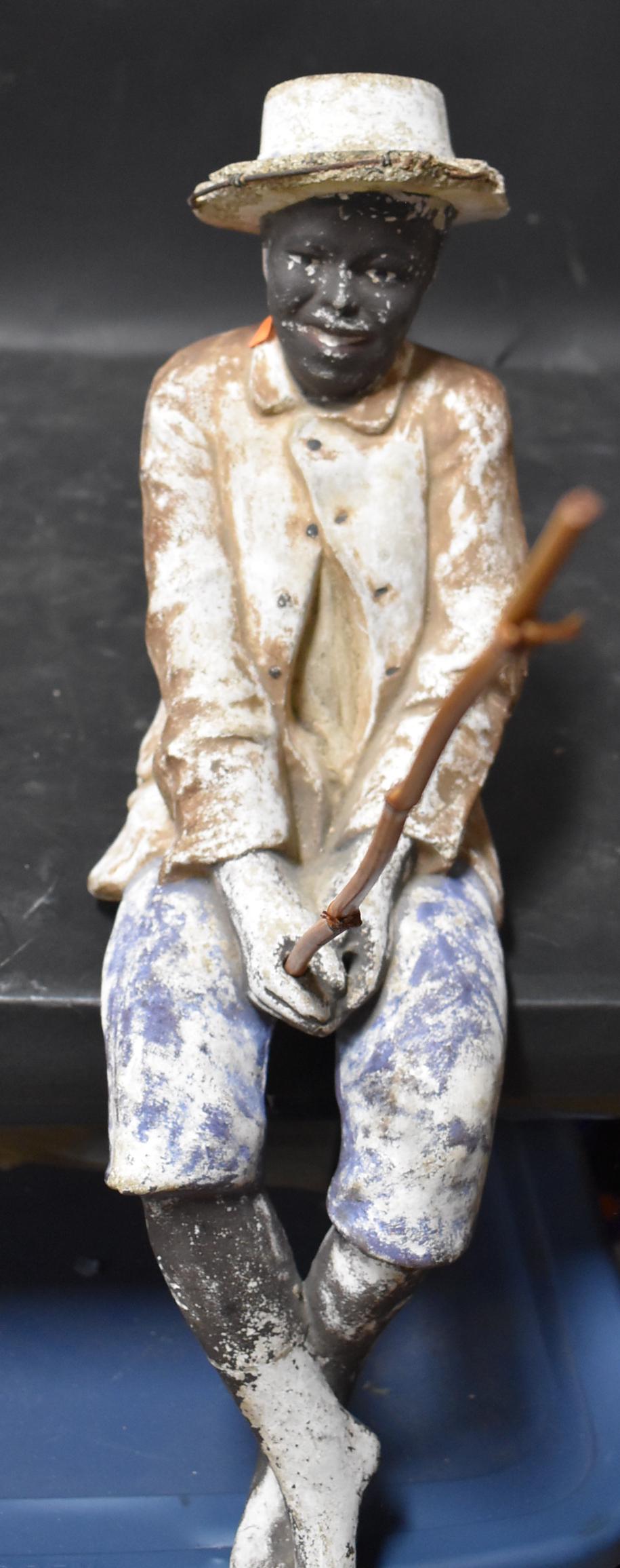 Garden Statue of Boy Fishing: 22 inch.