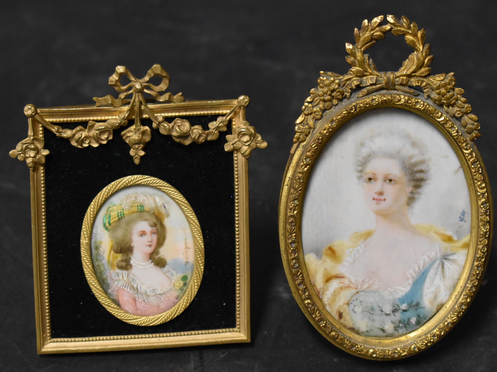 Antique Miniature Portraits Sgd. (2) (1 of 6)