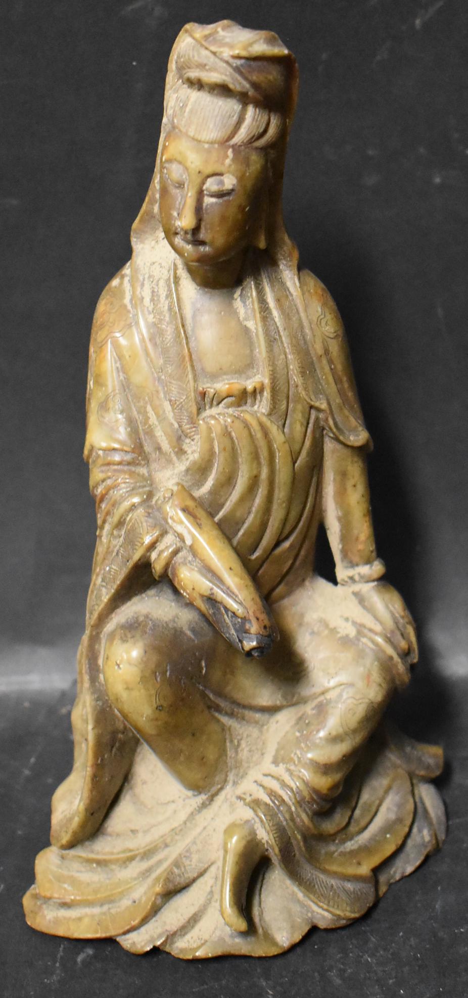 Oriental Carved Soapstone Figure (1 of 2)