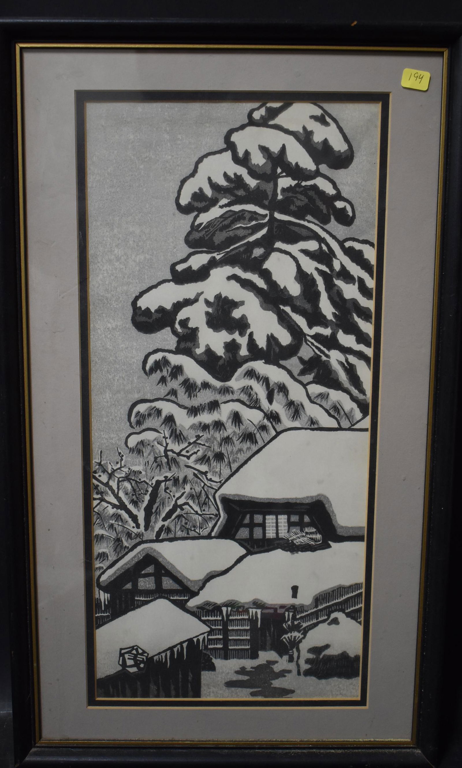Woodblock Print Winter Scene (1 of 1)