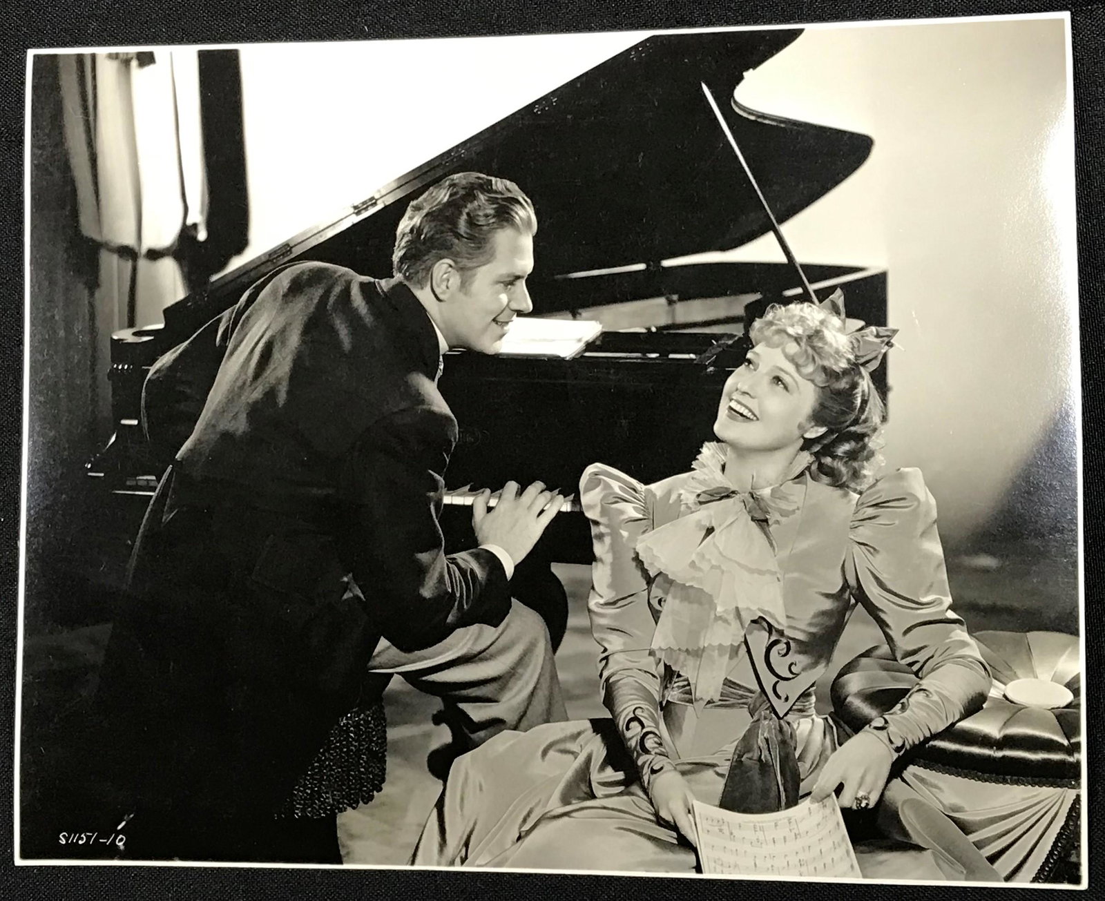 Clarence Bull MGM Photo Macdonald & Nelson Eddy: with back stamps for photographer and publicity snipe.