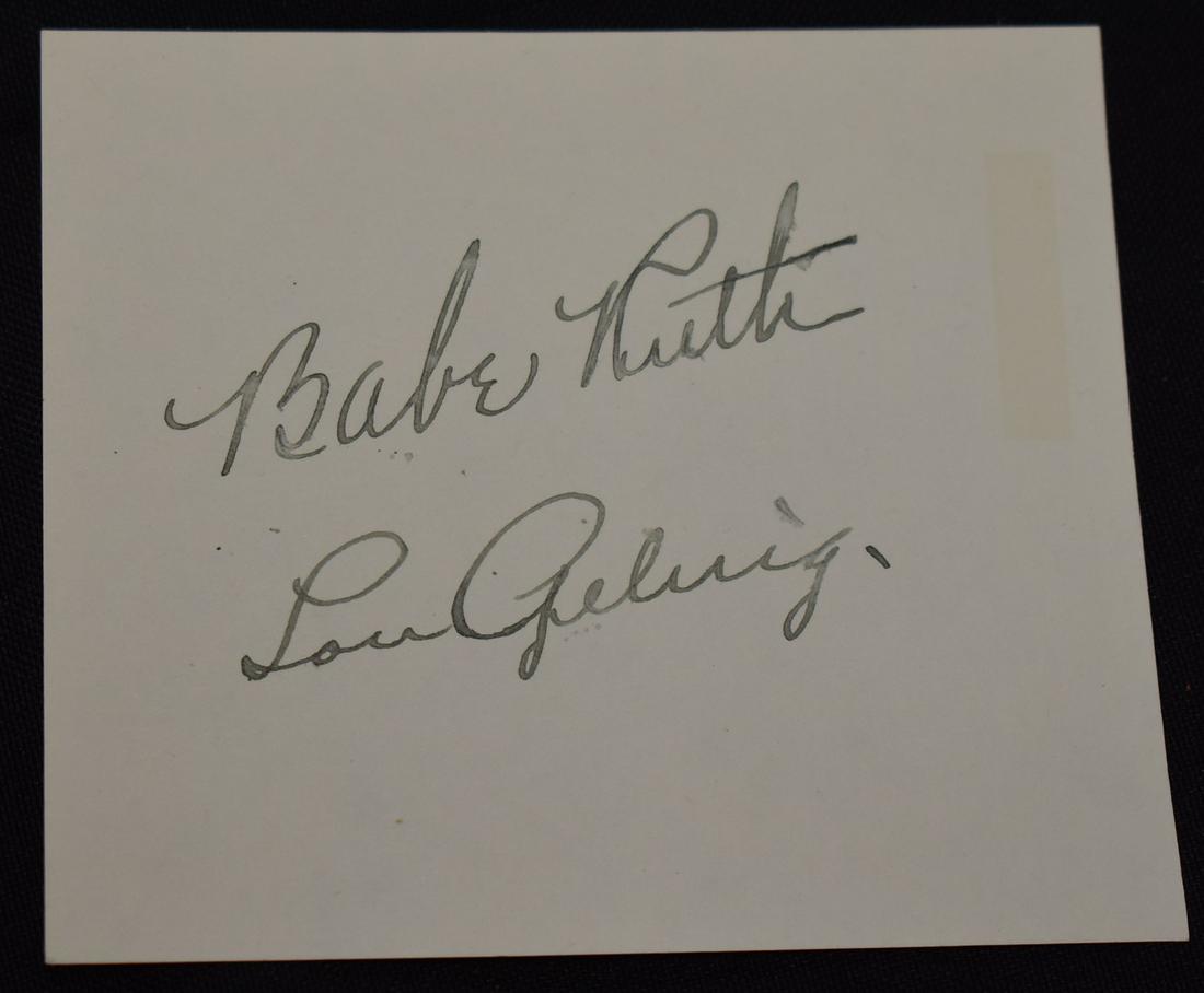 Babe Ruth Lou Gehrig Autographs (1 of 1)