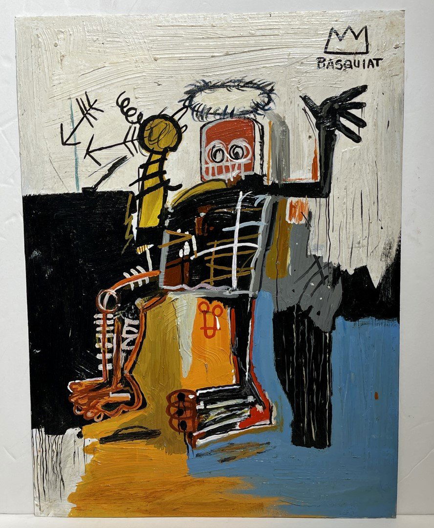 Jean-Michel Basquiat(after);20thC.Modernist Mixed Media (1 of 5)