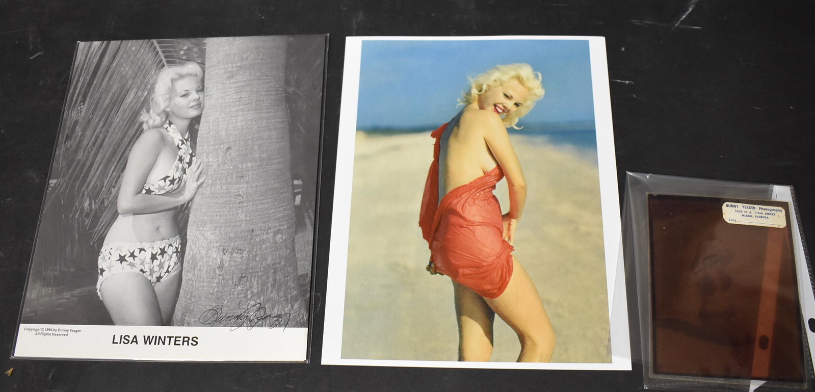(2) Photos Lisa Winters & (1) Transparency: (2) 8x10 Photos Lisa Winters two Poses (1) B&W (1) Color & (1) Color Transparency 4x5
