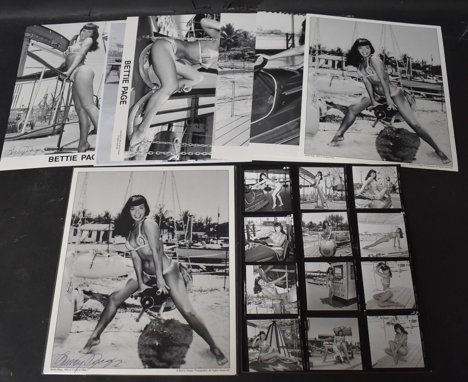 (8) Photos Bettie Page Two Sgd. (1) Contact Sheet (1 of 4)