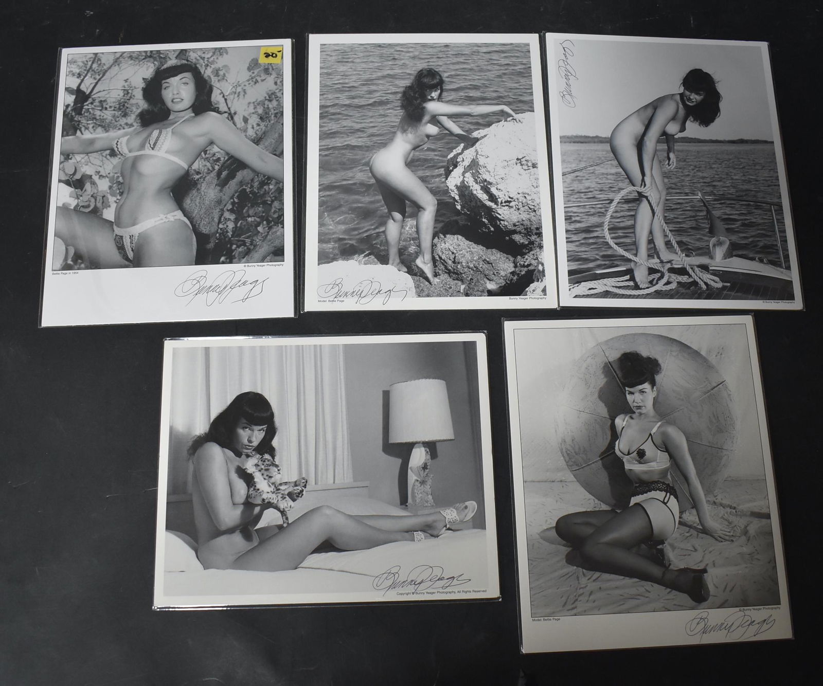 Bunny Yeager Sgd. Bettie Page Photo Pack(5) (1 of 1)
