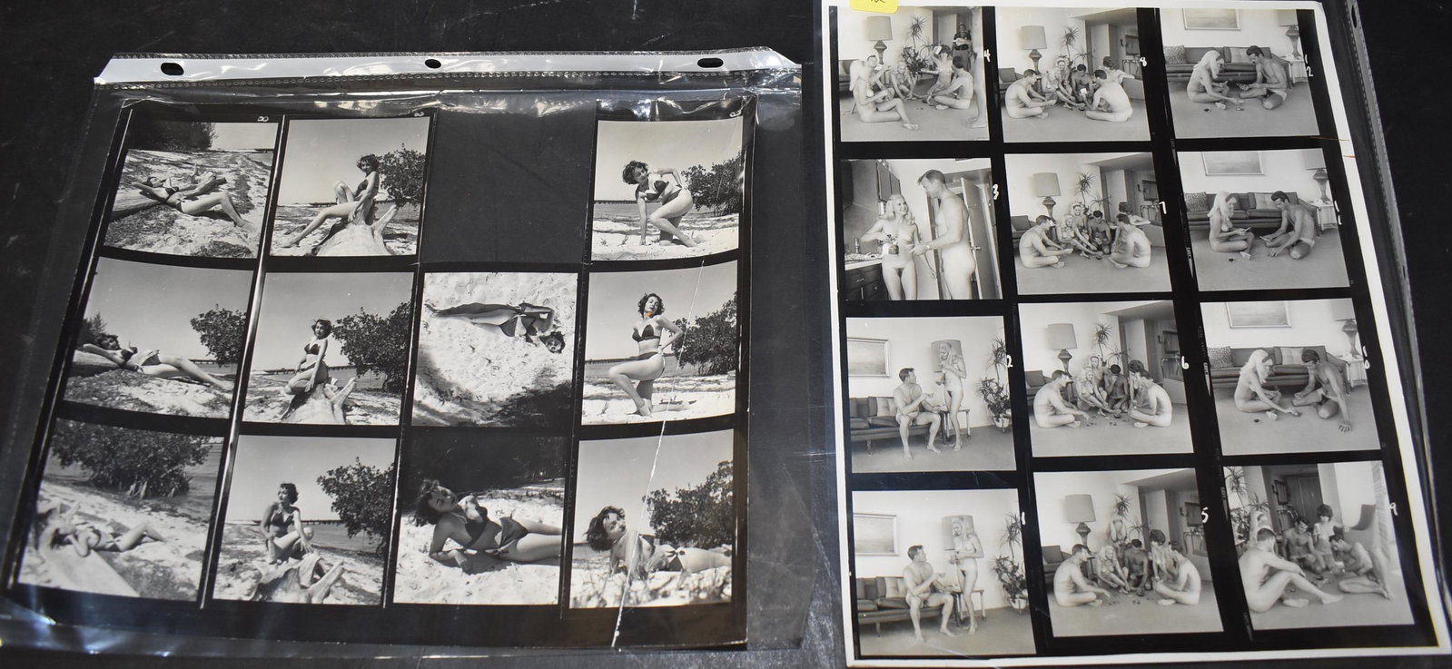 Contact Sheet Mary Robbins & Unidentified Models (23): 1 sheet with 12 images. Comes with 2nd sheet of unidentified model, 11 images.