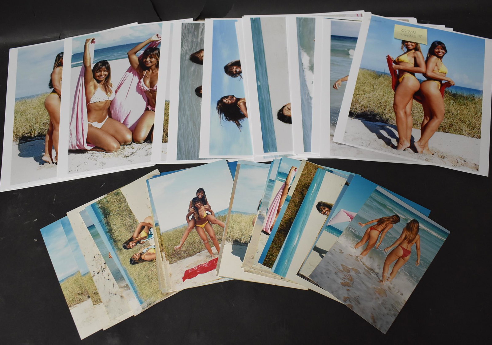 Bunny Yeager "Latin Twins" Photo Lot (40): BY photo shoot with models just referred to as "Latin Twins" 8x10 and 4 x 6 images.