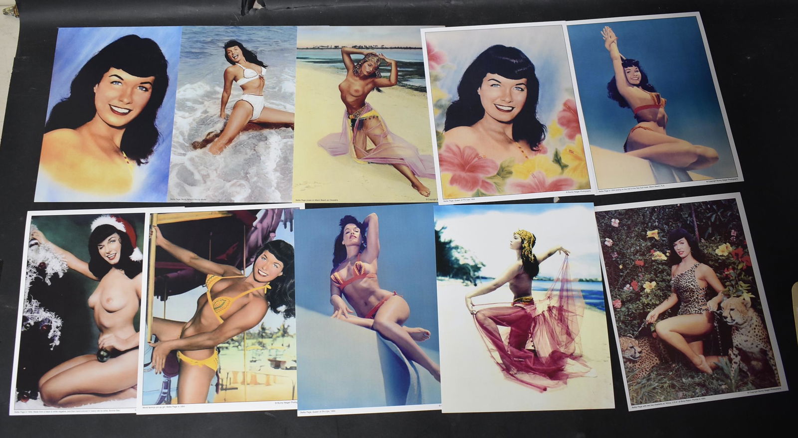 Bettie Page Colorized Photo Pack (10): 10 in the lot. 8 x 10. All different shots.