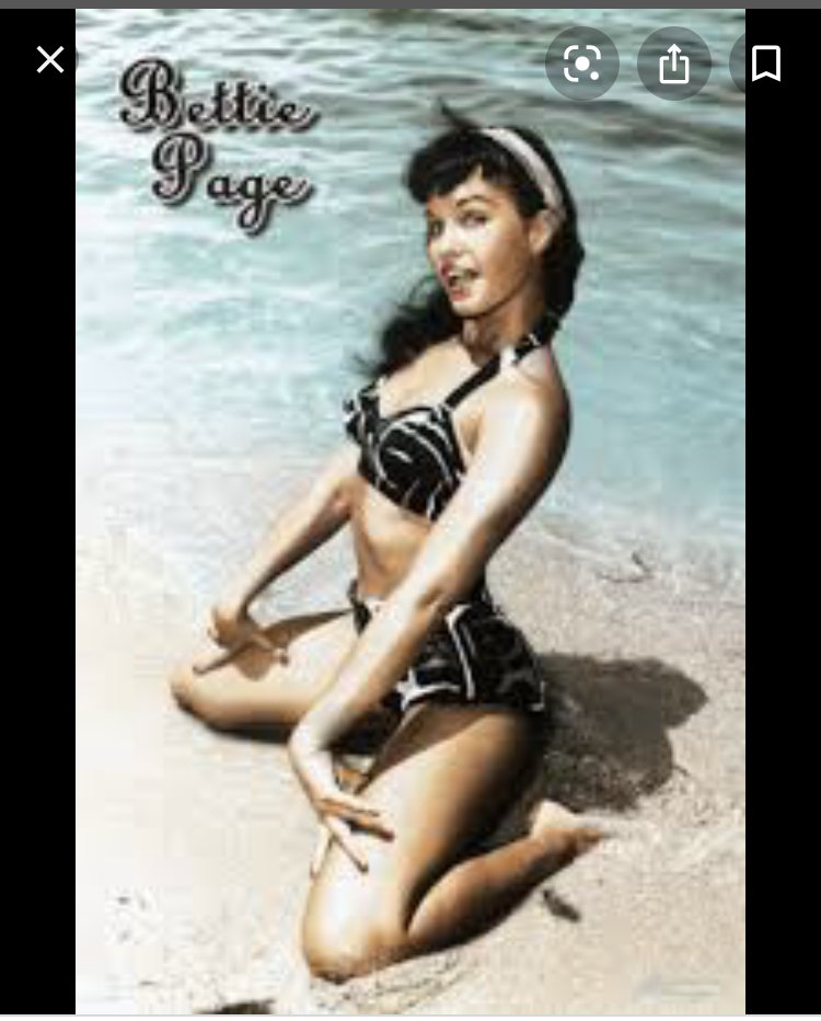 Bettie Page on the Beach Poster (1 of 1)