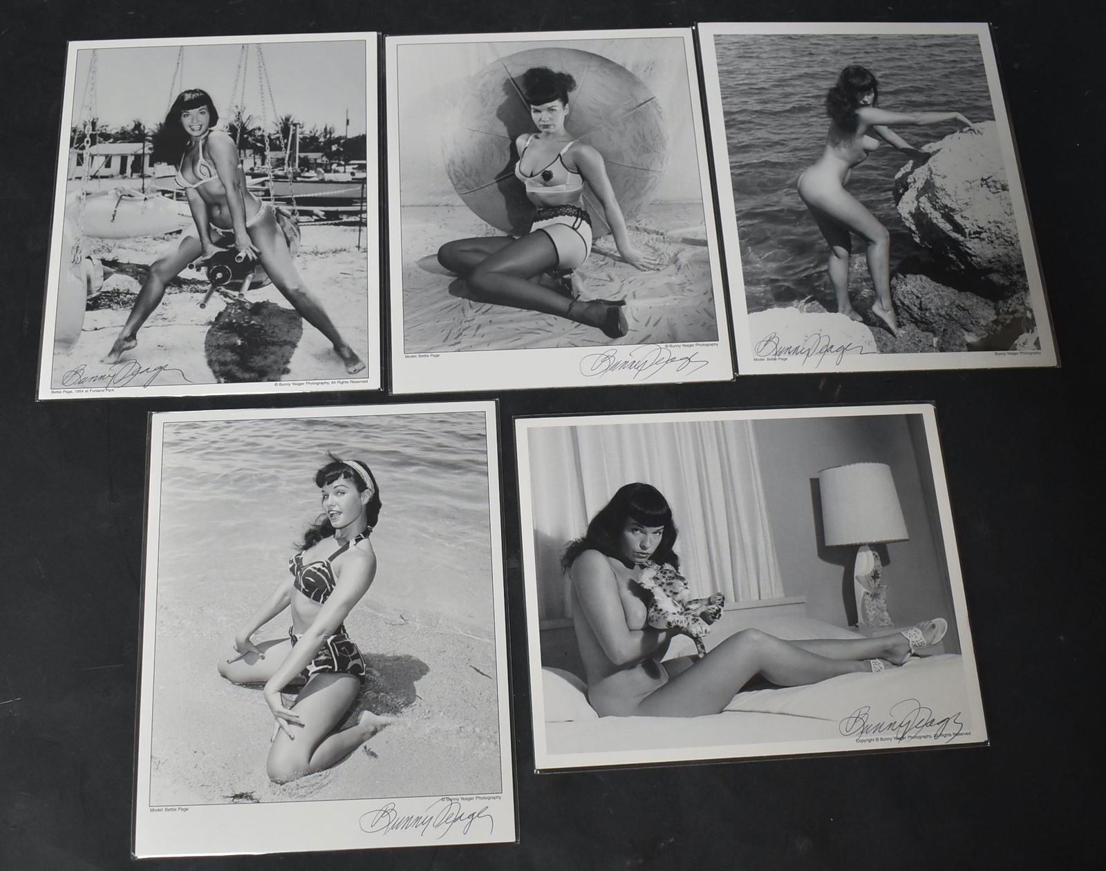 Bunny Yeager Sgd. Bettie Page Photo Pack(5) (1 of 1)