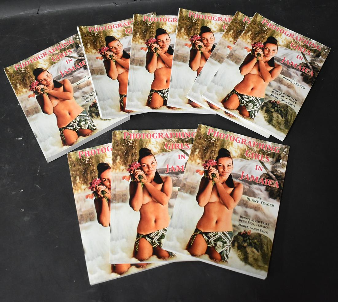 Photographing Girls in Jamaica by Bunny Yeager (10): Book by BY. 10 in the lot. Includes models like Sandi Frost, Christine Starr, Mary Robbins, and Ursula Andress.