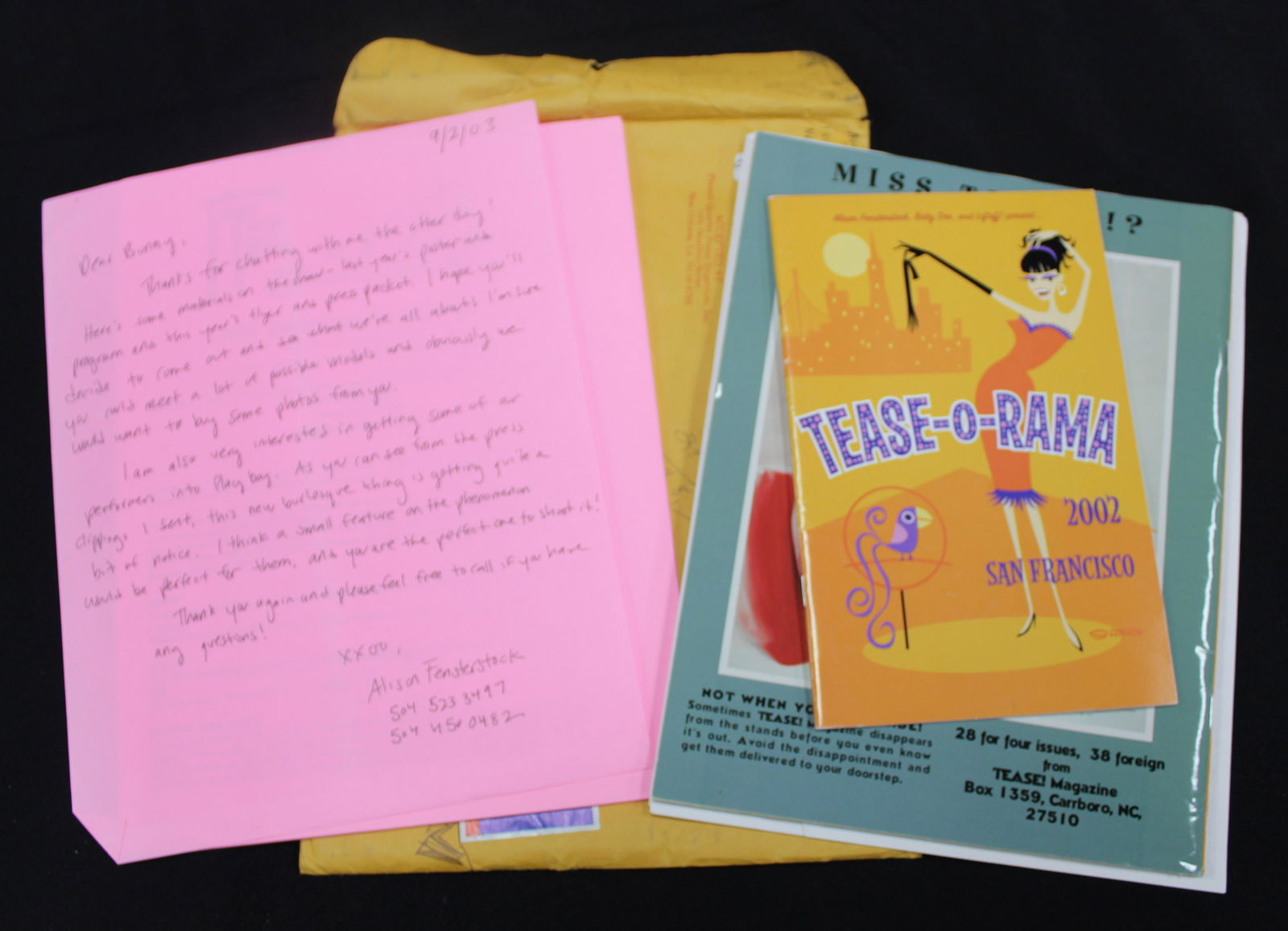 Lot Of Correspondence. To Bunny Yeager. From Alison (1 of 4)