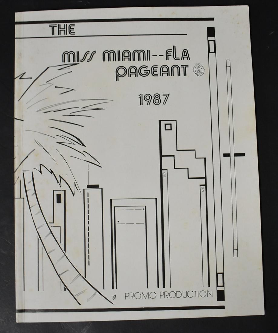 The Miss Miami---Fla Pageant . 1987 Promo Production: City Of Miami Florida Pagent Magazine . With Letter in Magazine From Xavier L. Suarez Mayor of City Of Miami Florida Dated 1987