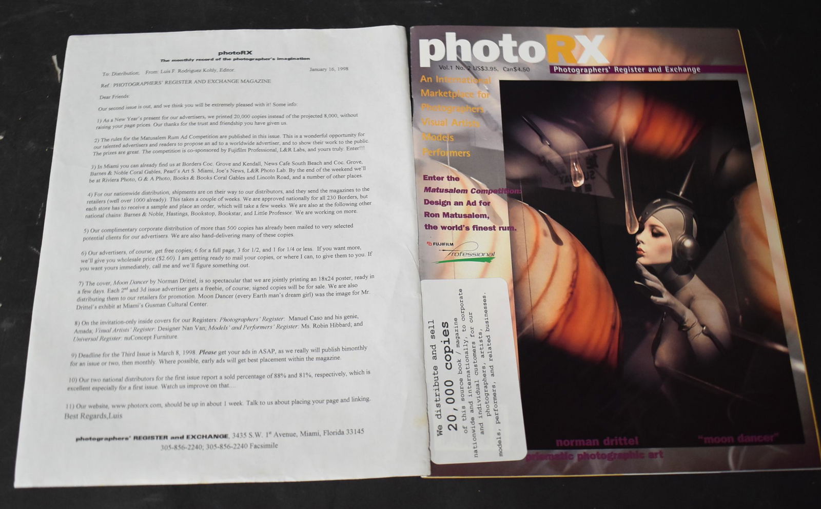 (1) PhotoRX Magazine .With Letter. (1 of 2)