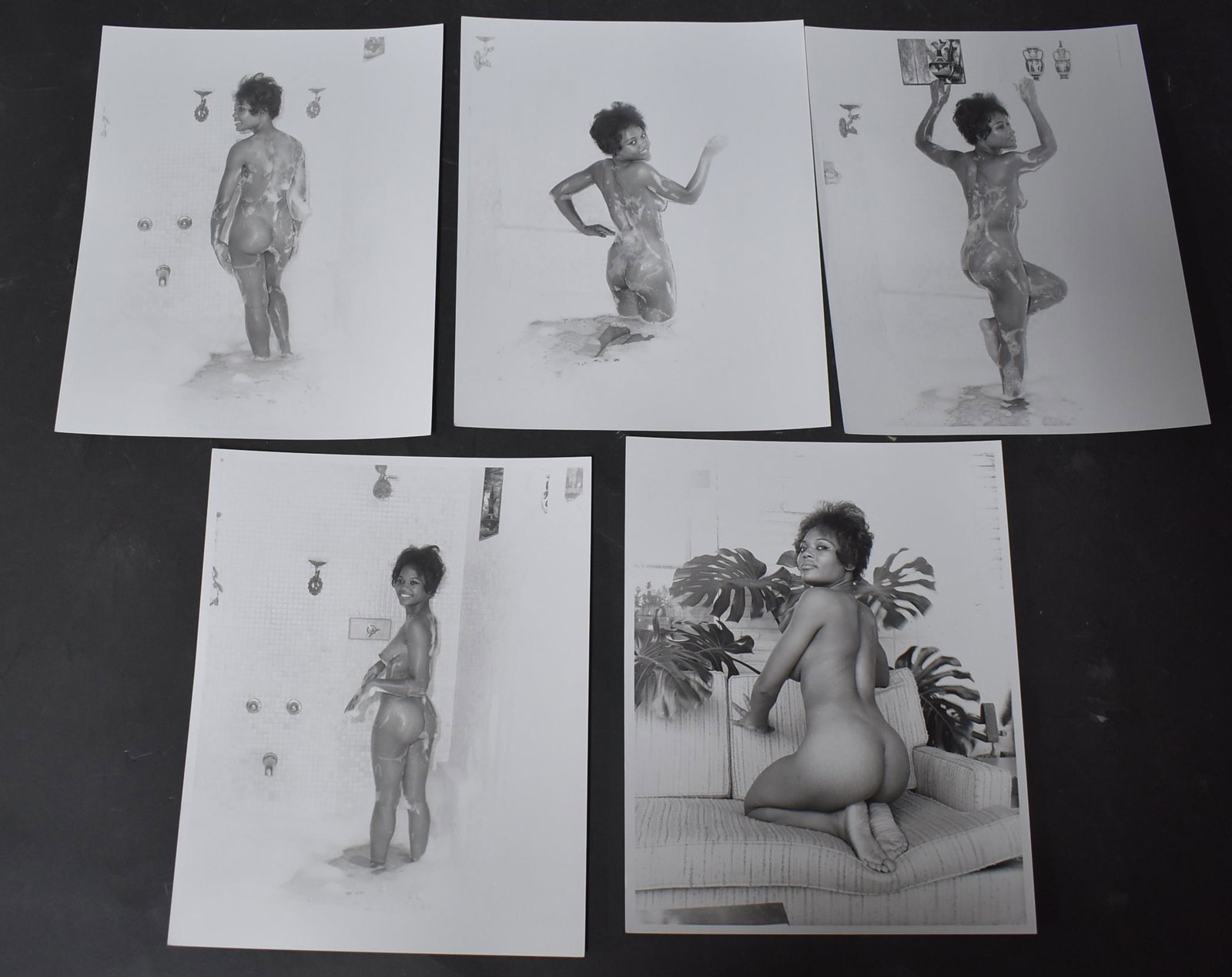(5) Photos Of Model Genny White .: 8x10 Double Stock.From"The Book Of Buts" By Bunny Yeager.Model Genny White (5) Different Poses By Bunny Yeager Photography.