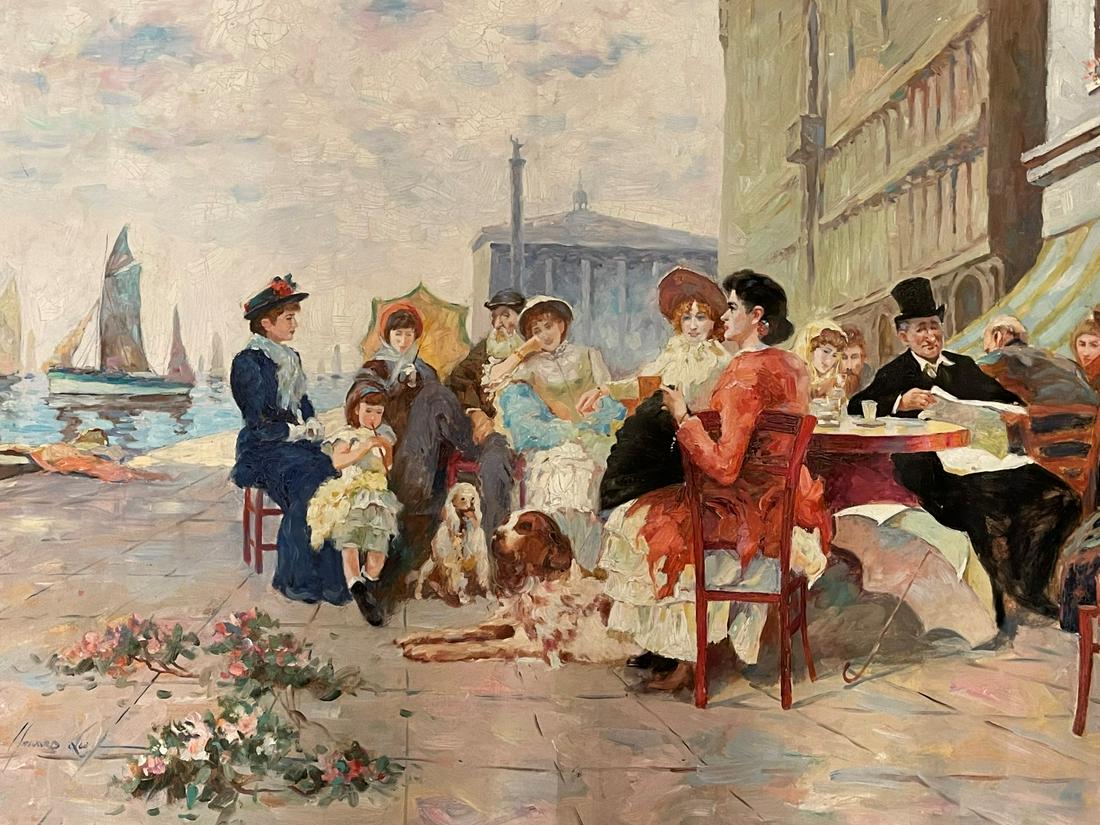 20thC. French Impressionist Oil Along the Shore Signed (1 of 4)